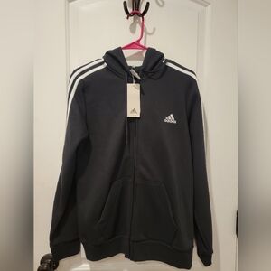 Adidas Black Zip-Up with White Accents